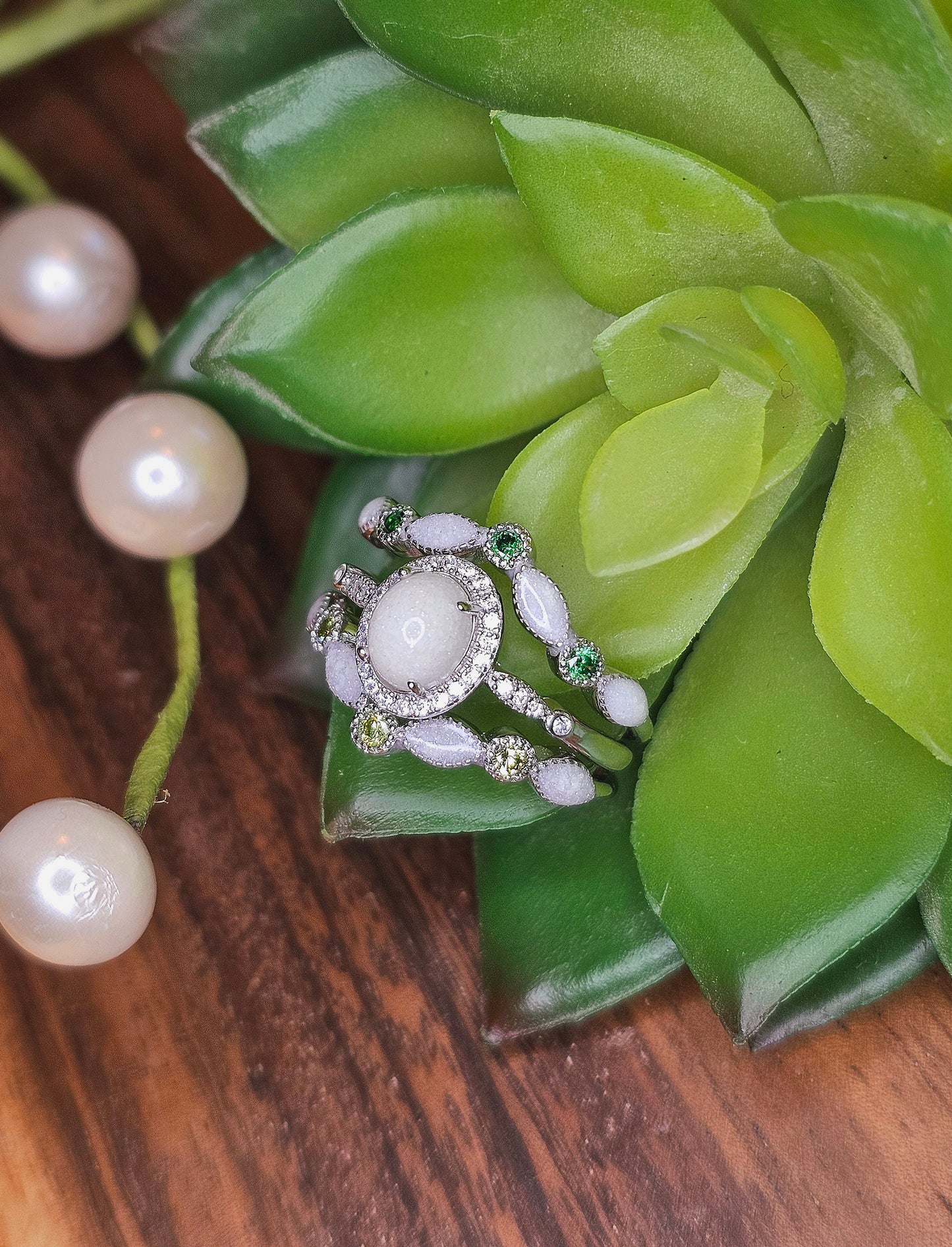 Apilable con bisel de 5 x 7 mm y anillos de piedra de nacimiento curvados