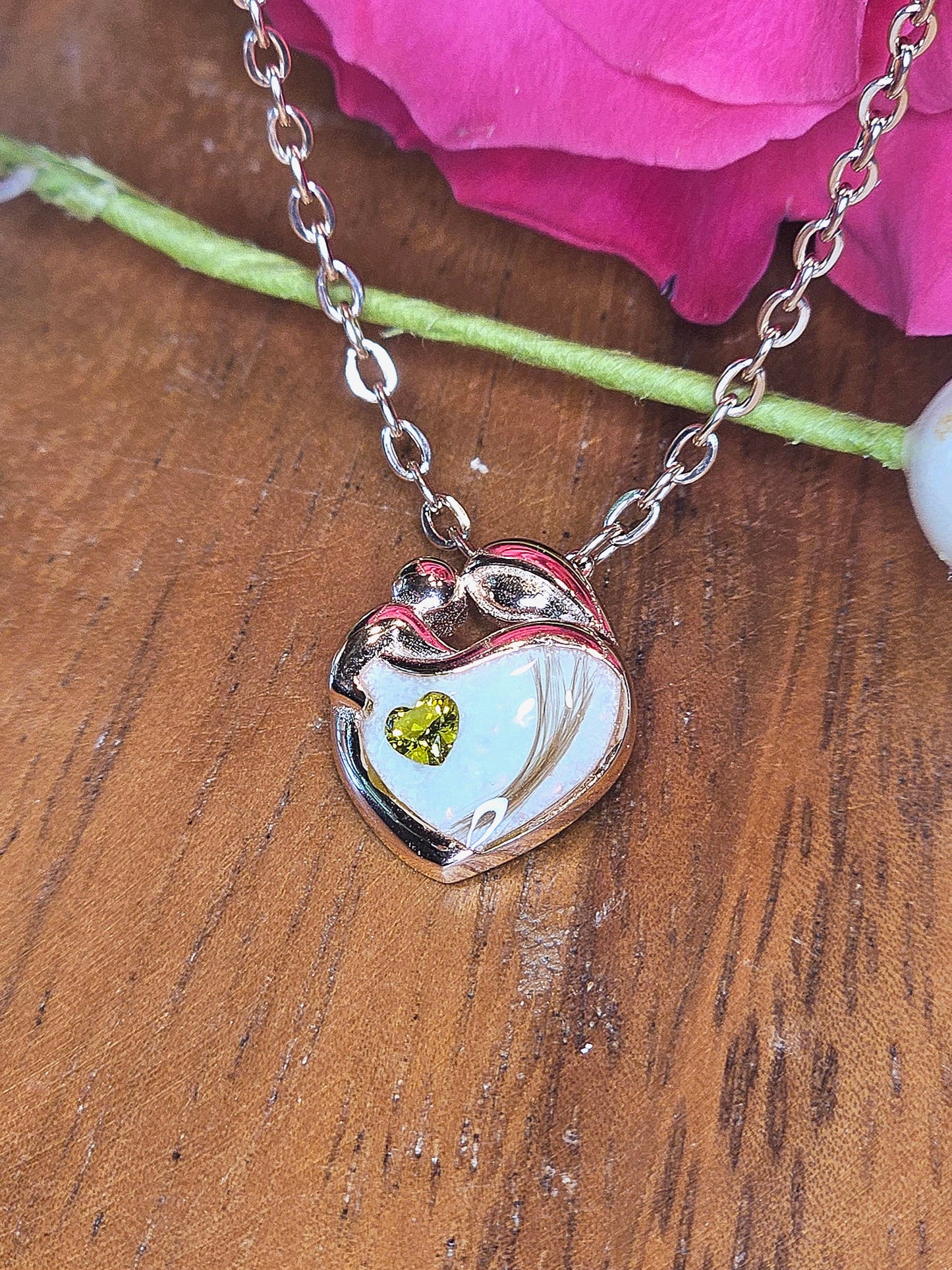 Collar de corazón de madre e hijo