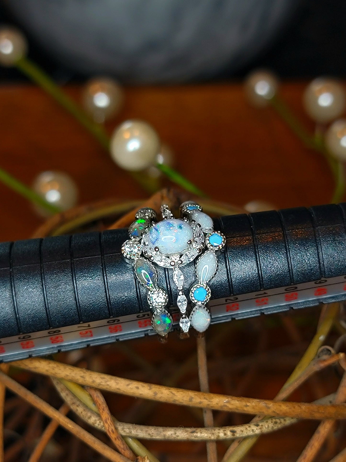Apilable con bisel de 5 x 7 mm y anillos de piedra de nacimiento curvados