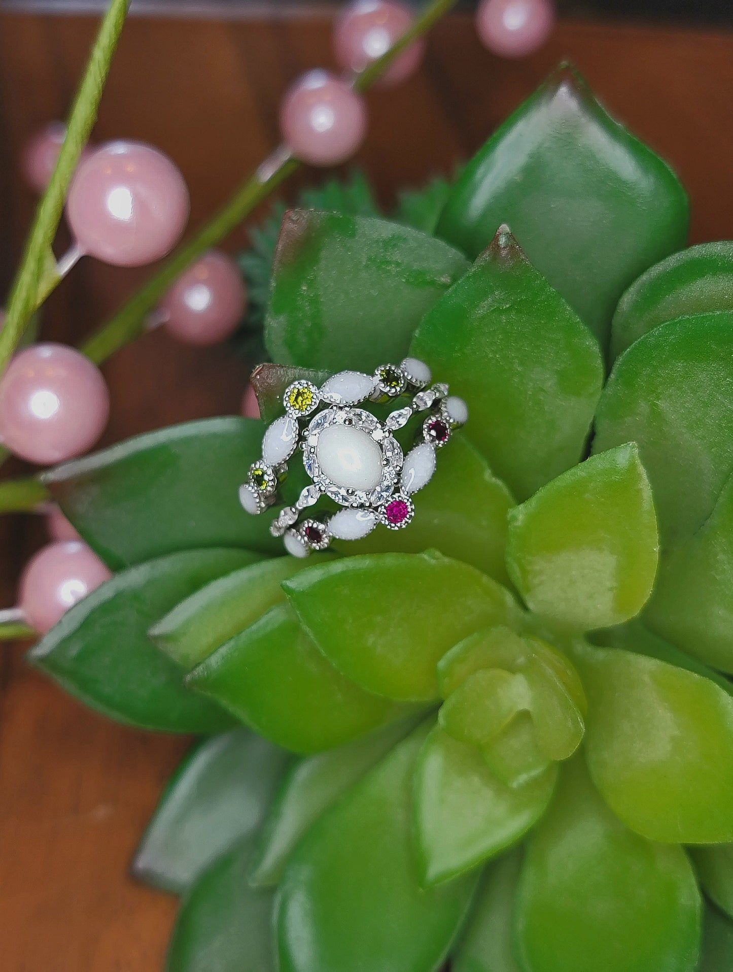 Apilable con bisel de 5 x 7 mm y anillos de piedra de nacimiento curvados