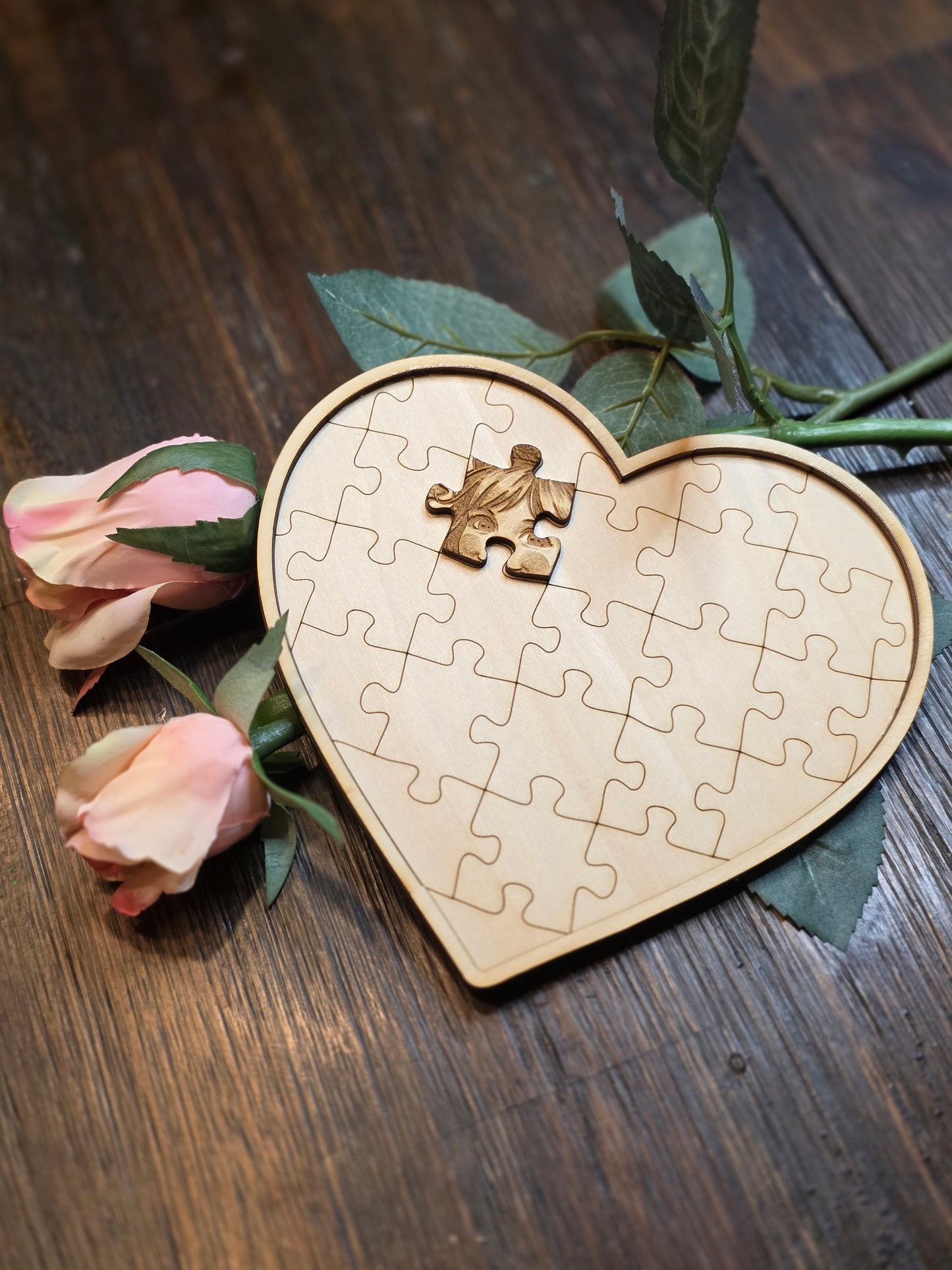 Love Piece By Piece- 6" Heart Puzzle with Puzzle Tray