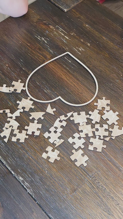 Love Piece By Piece- 6" Heart Puzzle with Puzzle Tray